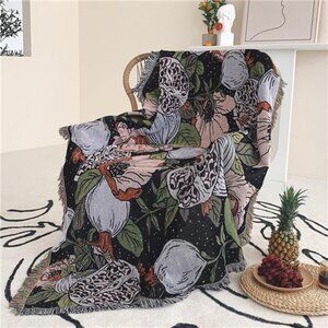 Boho Throw Blanket Reversible Cotton  Tapestry Hippie Room Decor